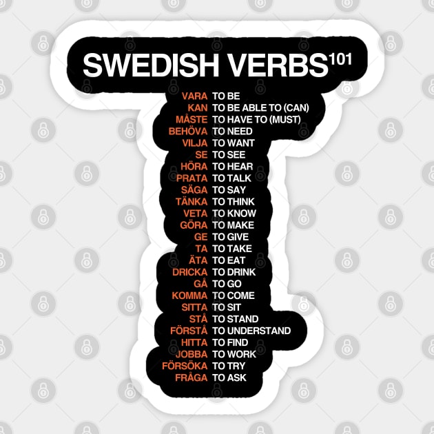 Swedish Verbs 101 - Swedish Language Sticker by isstgeschichte